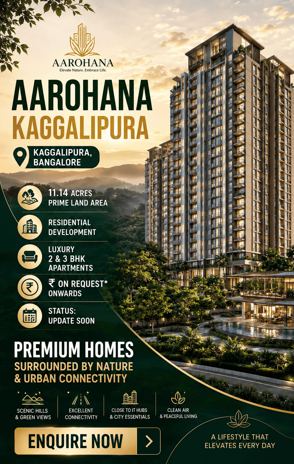 Aarohana Kaggalipura luxury apartments by Excentia Infra in Dehradun